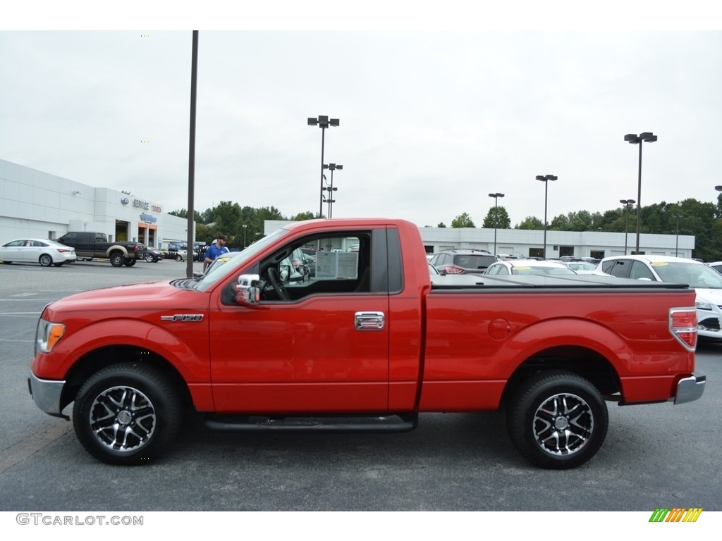 2010 F150 XL Regular Cab - Red Candy Metallic / Medium Stone photo #6