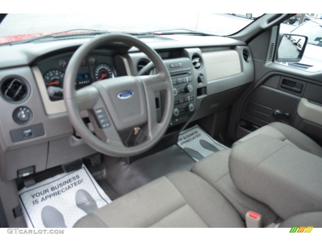 2010 F150 XL Regular Cab - Red Candy Metallic / Medium Stone photo #11