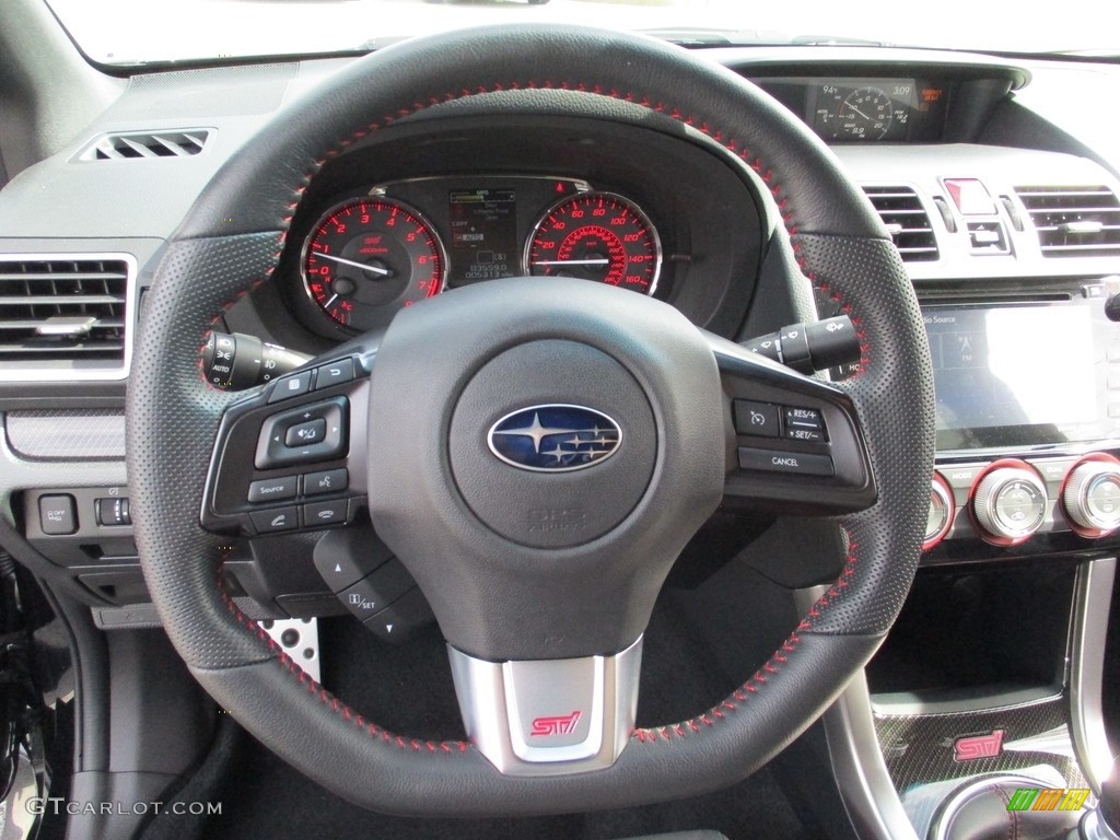 2016 Subaru WRX STI Limited Carbon Black Steering Wheel Photo #115469784