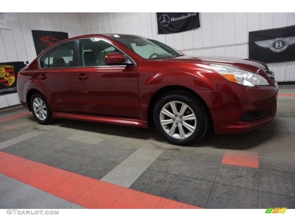 2010 Legacy 2.5i Premium Sedan - Ruby Red Pearl / Off Black photo #6