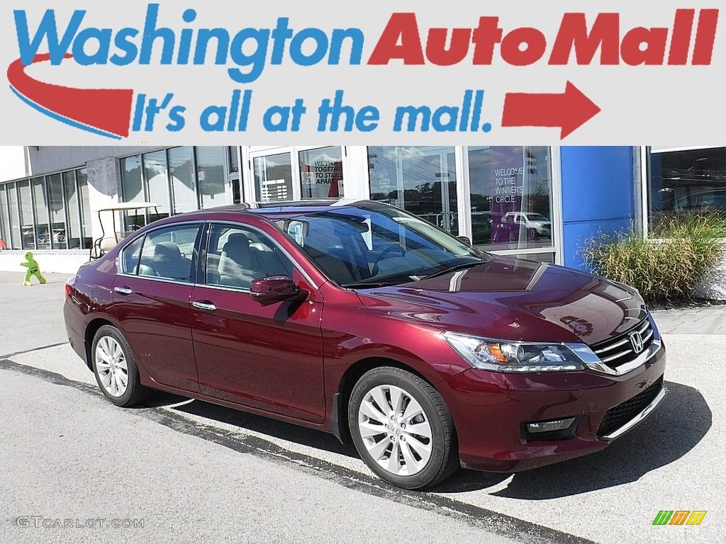 2014 Accord EX-L V6 Sedan - Basque Red Pearl II / Ivory photo #1