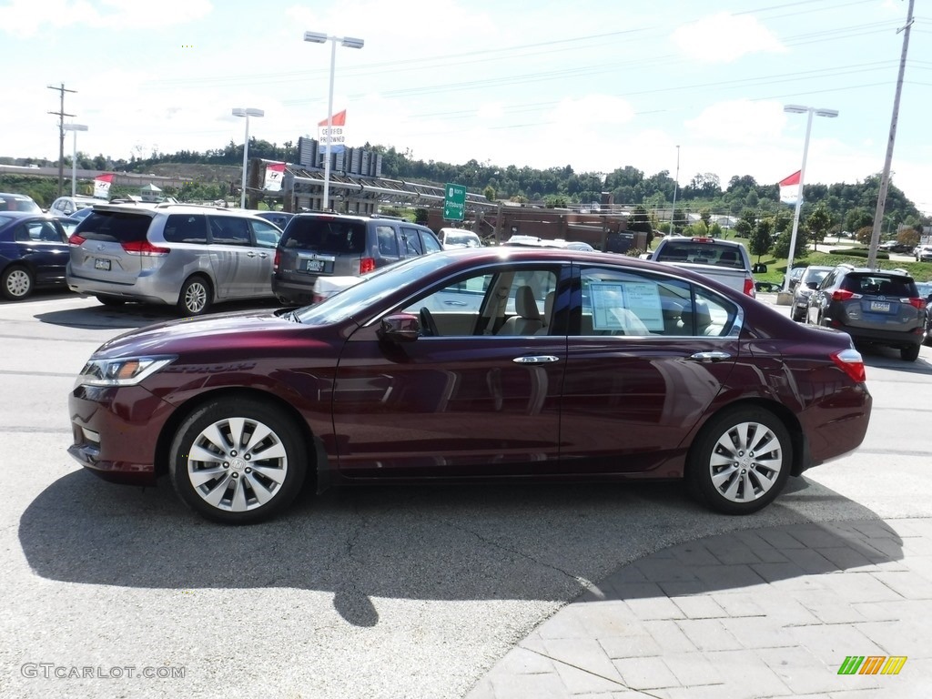 2014 Accord EX-L V6 Sedan - Basque Red Pearl II / Ivory photo #6