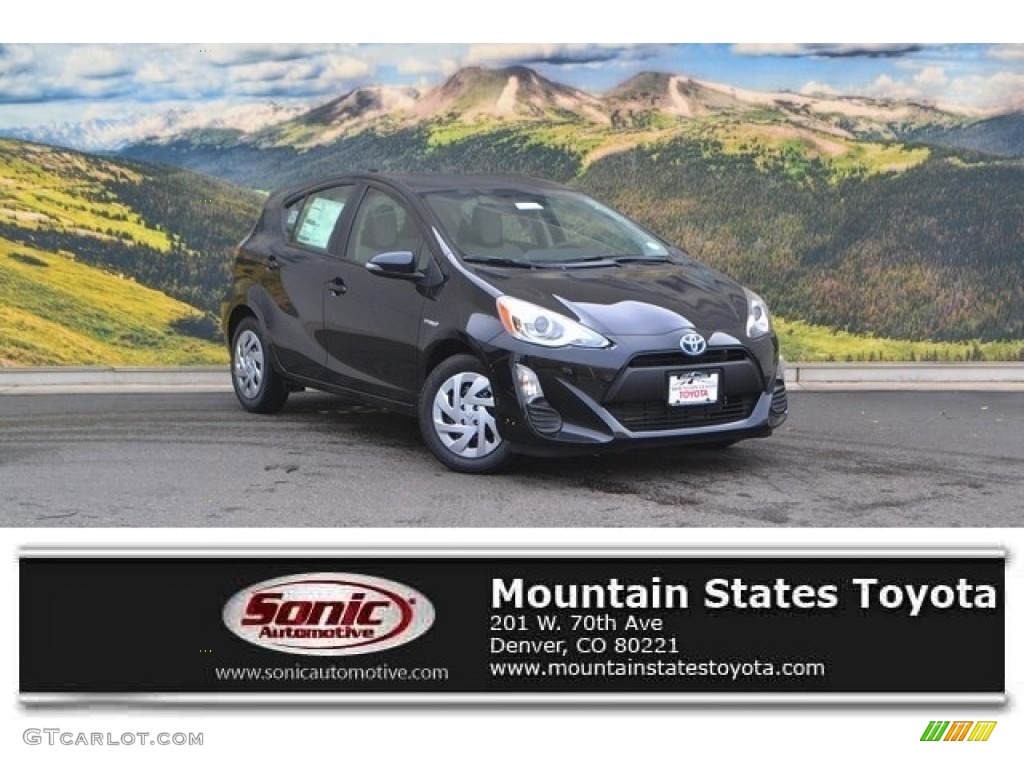 2016 Prius c One - Black Sand Pearl / Ash/Black photo #1