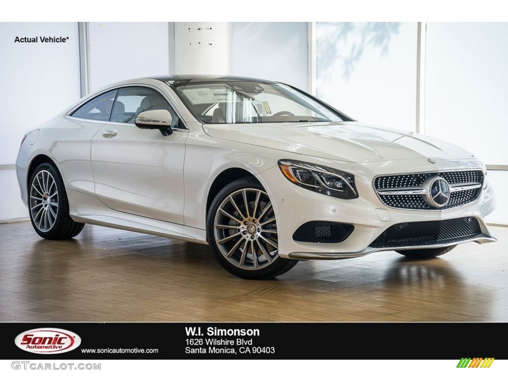 2016 S 550 4Matic Coupe - designo Diamond White Metallic / designo Porcelain/Espresso Brown photo #1