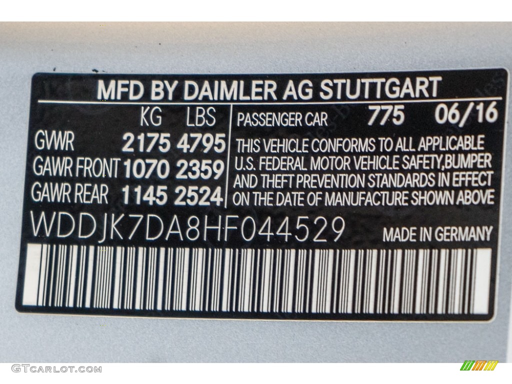 2017 SL Color Code 775 for Iridium Silver Metallic Photo #115494298
