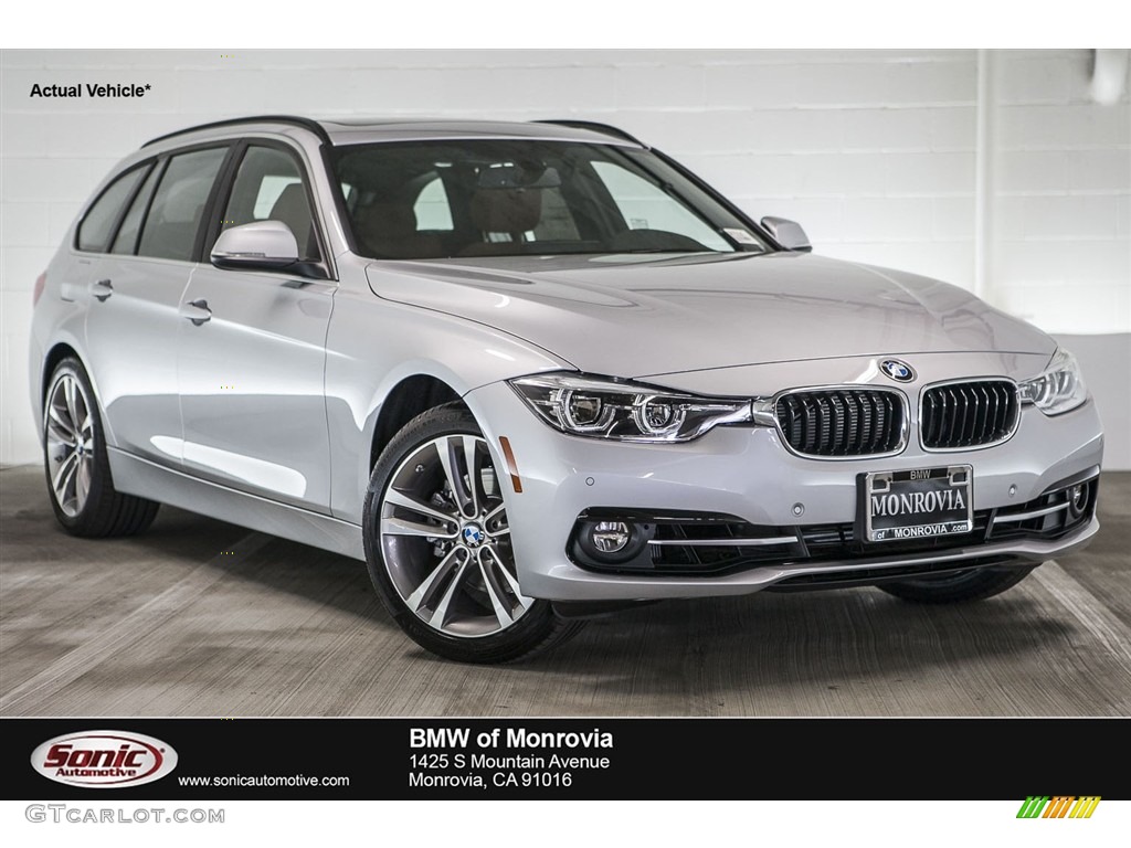 2016 3 Series 328i xDrive Sports Wagon - Glacier Silver Metallic / Saddle Brown photo #1