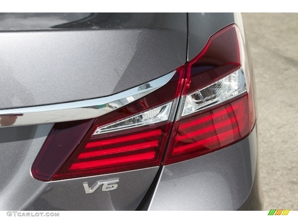2017 Accord EX-L V6 Sedan - Modern Steel Metallic / Gray photo #4