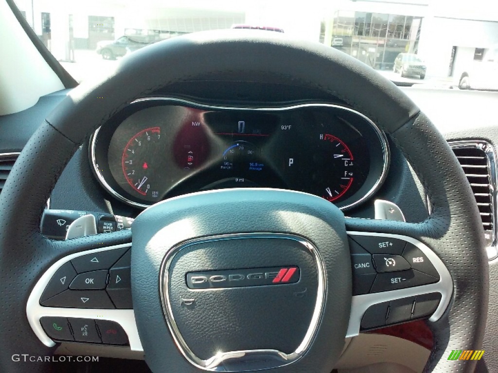 2017 Dodge Durango Citadel Black/Light Frost Beige Steering Wheel Photo #115508110