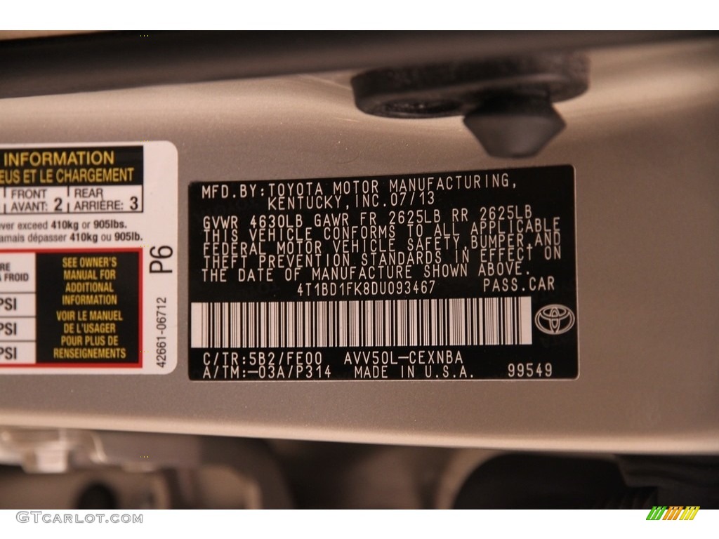 2013 Camry Hybrid LE - Champagne Mica / Ivory photo #17