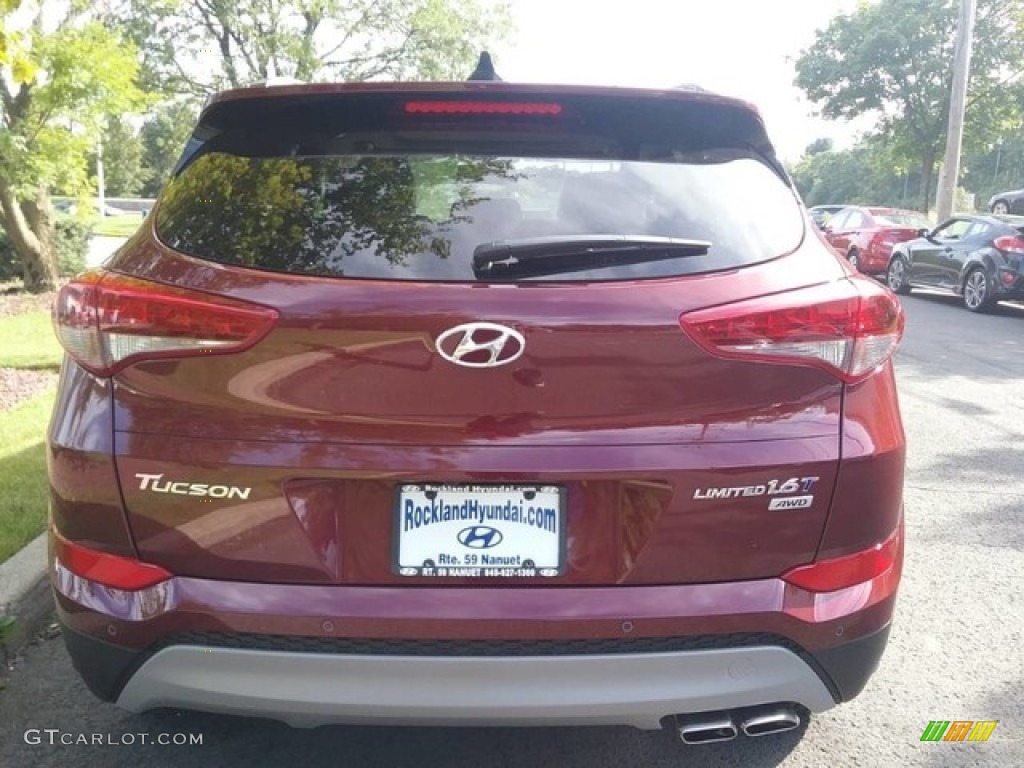 2017 Tucson Limited AWD - Ruby Wine / Beige photo #3