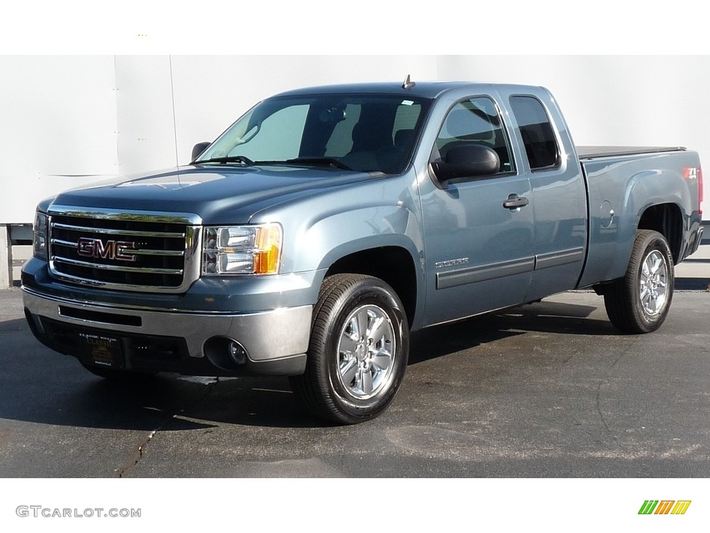 2013 Sierra 1500 SLE Extended Cab 4x4 - Stealth Gray Metallic / Ebony photo #1