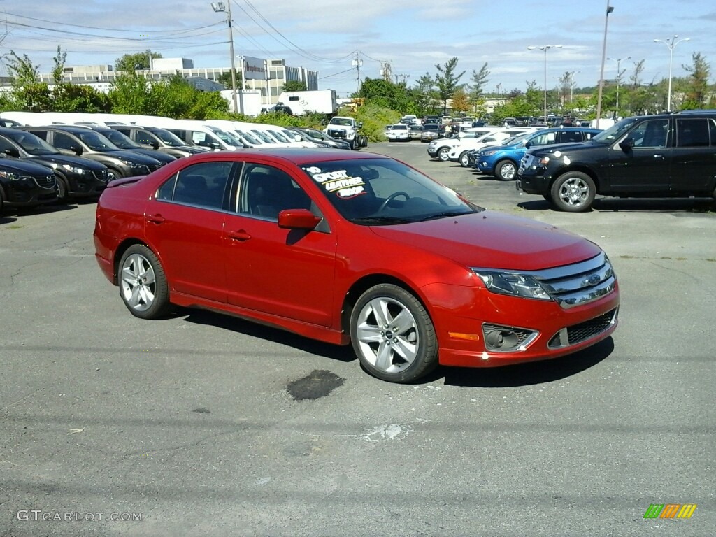 2010 Fusion Sport AWD - Sangria Red Metallic / Charcoal Black/Sport Red photo #1