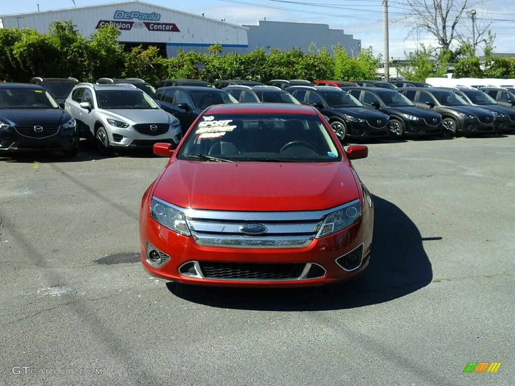 2010 Fusion Sport AWD - Sangria Red Metallic / Charcoal Black/Sport Red photo #2