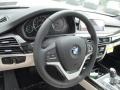 2017 BMW X5 Ivory White/Black Interior Steering Wheel Photo