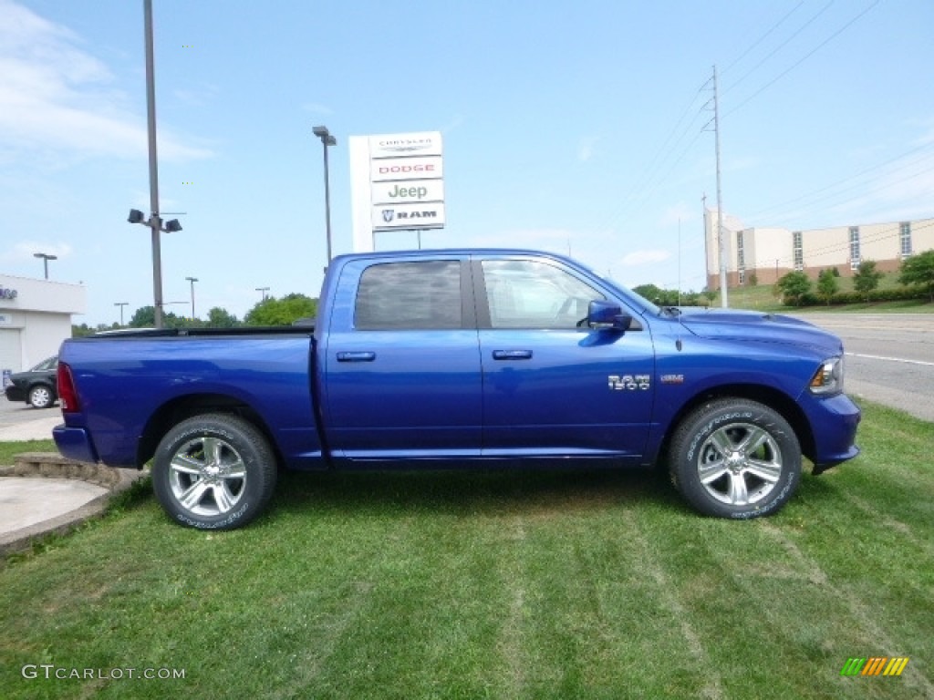 Blue Streak Pearl 2017 Ram 1500 Sport Crew Cab 4x4 Exterior Photo #115540027
