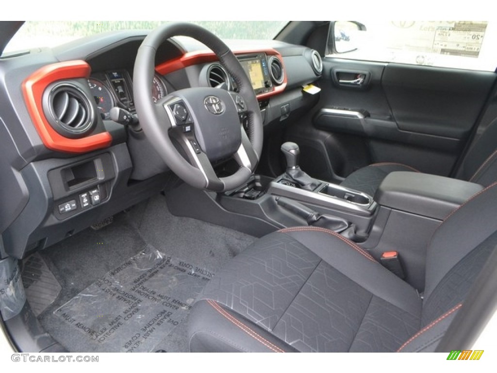 TRD Black/Orange Interior 2017 Toyota Tacoma TRD Off Road Double Cab 4x4 Photo #115543409