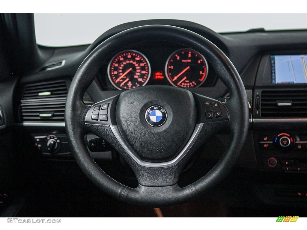 2013 BMW X5 xDrive 35d Black Steering Wheel Photo #115543811