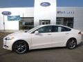 White Platinum 2014 Ford Fusion Titanium AWD