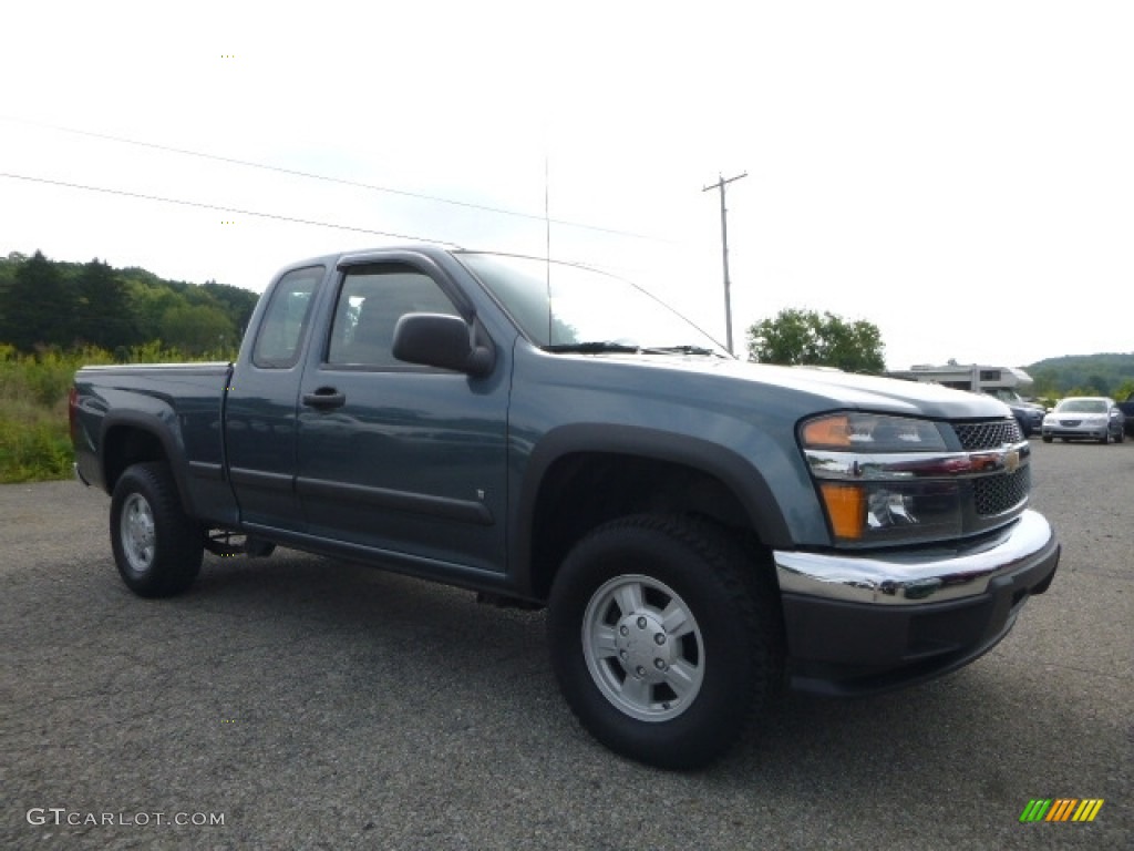2007 Colorado LT Extended Cab 4x4 - Blue Granite Metallic / Medium Pewter photo #9