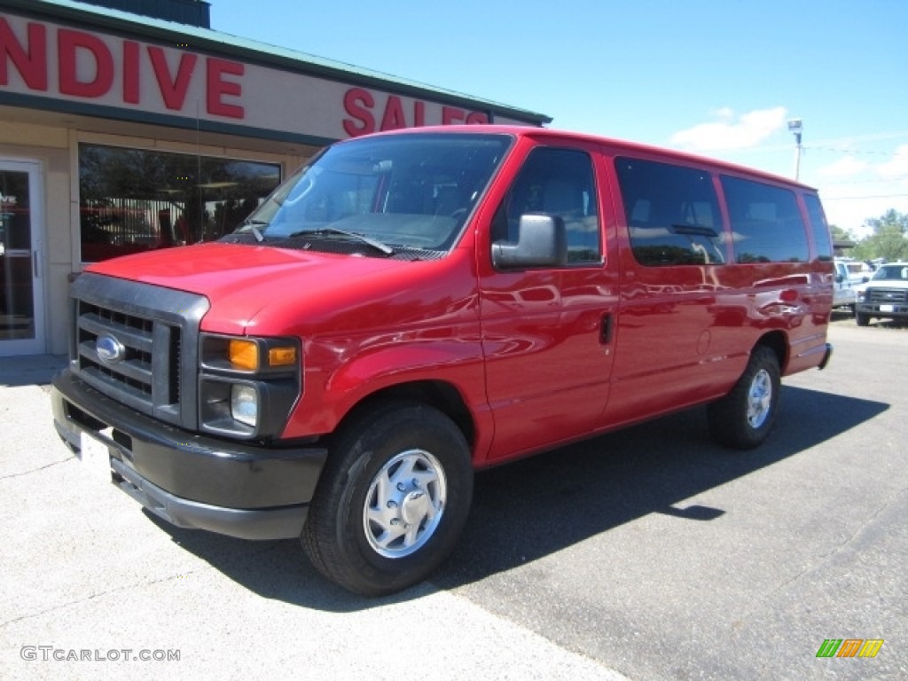 2011 E Series Van E350 XL Extended Passenger - Vermillion Red / Medium Flint photo #1
