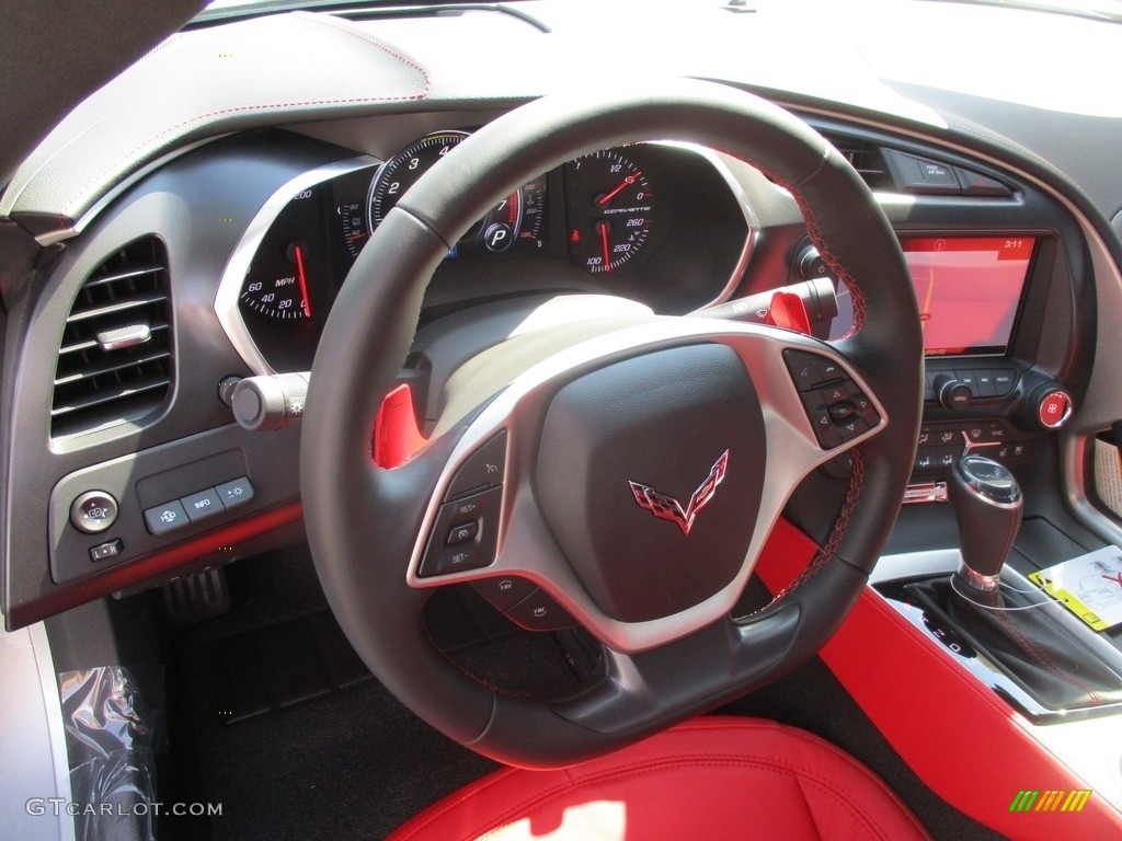 2017 Chevrolet Corvette Grand Sport Coupe Adrenaline Red Steering Wheel Photo #115549526