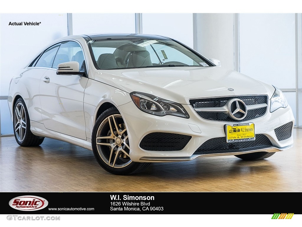 2017 E 400 Coupe - Polar White / Silk Beige/Espresso Brown photo #1