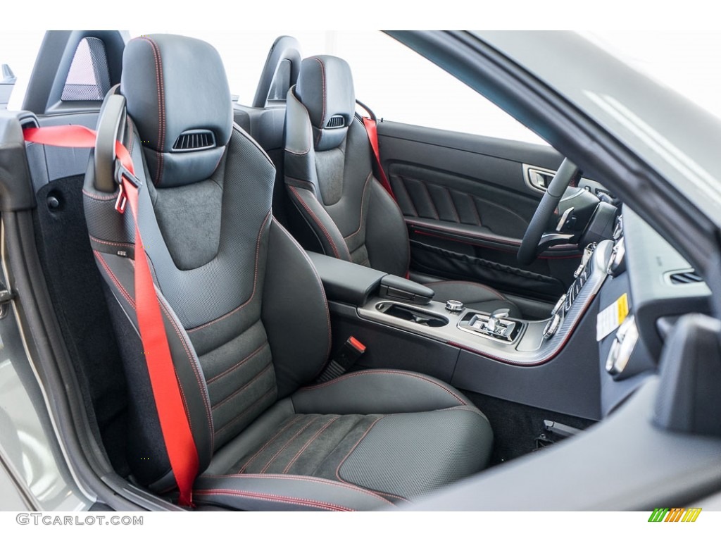 Black/DINAMICA w/Red Stitching Interior 2017 Mercedes-Benz SLC 43 AMG Roadster Photo #115551527