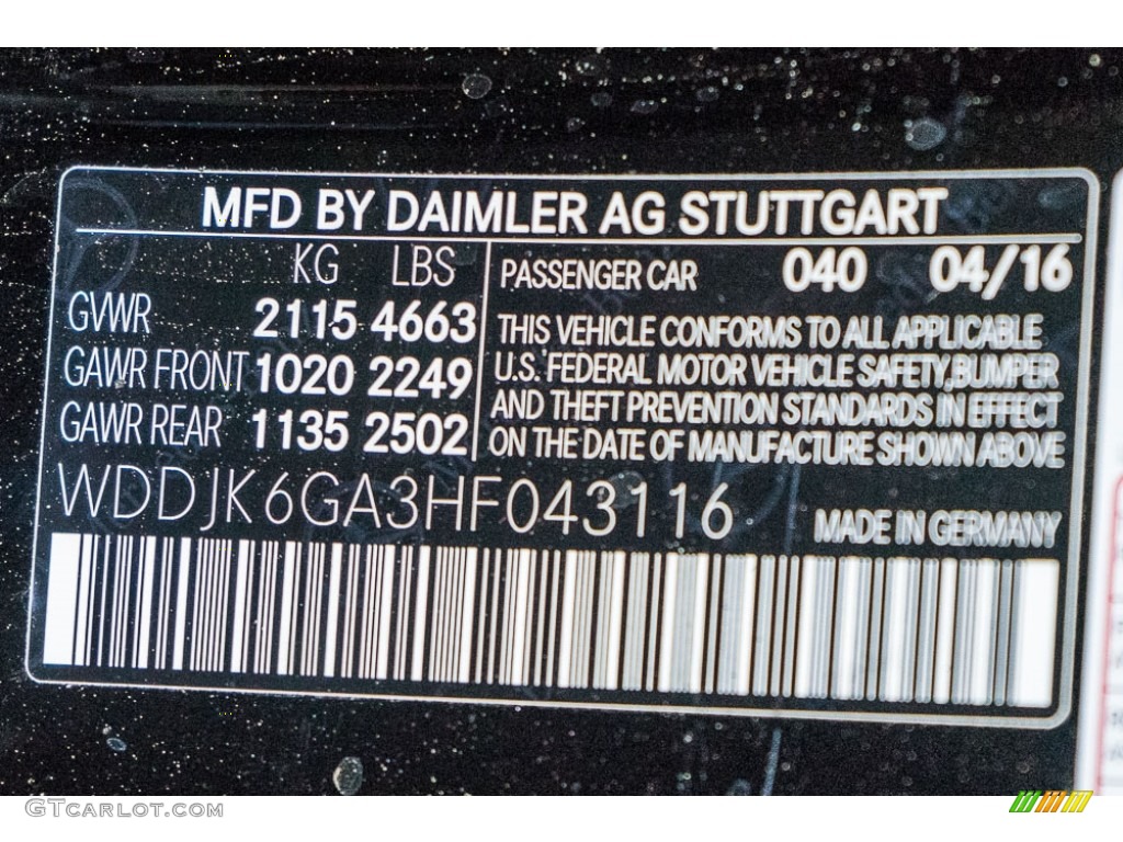 2017 SL Color Code 040 for Black Photo #115552577