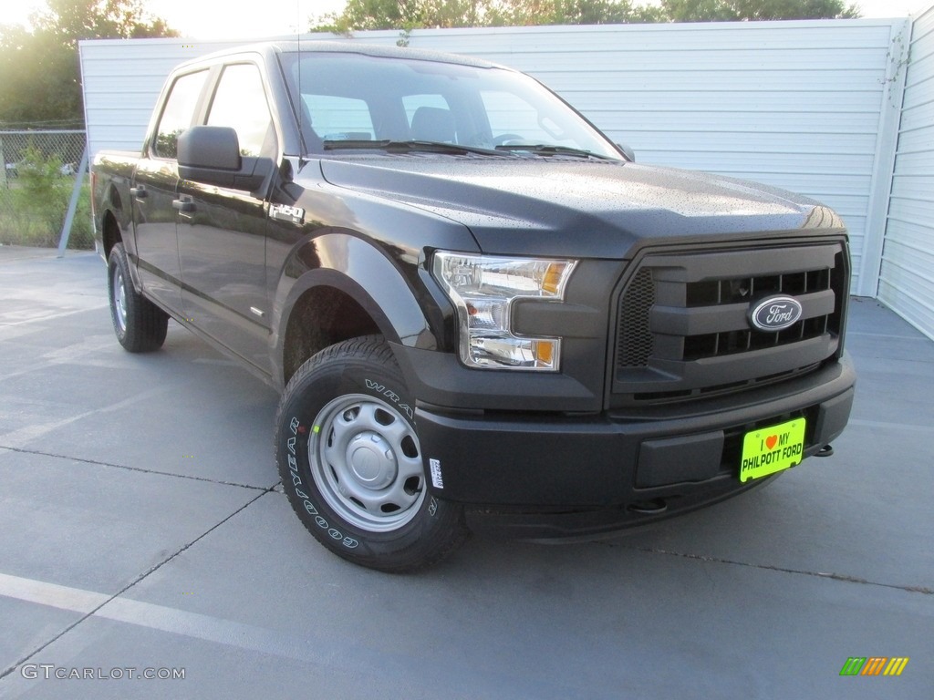 2016 F150 XL SuperCrew 4x4 - Shadow Black / Medium Earth Gray photo #2