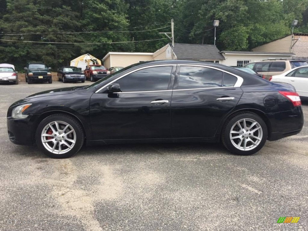 2009 Maxima 3.5 S - Super Black / Charcoal photo #2