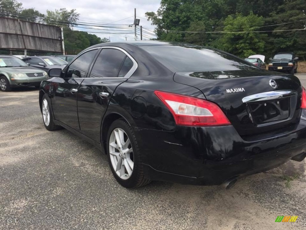2009 Maxima 3.5 S - Super Black / Charcoal photo #3