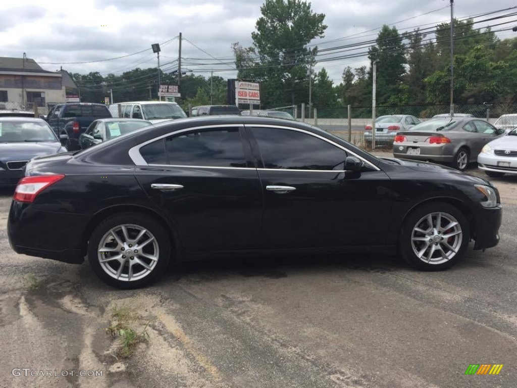 2009 Maxima 3.5 S - Super Black / Charcoal photo #6