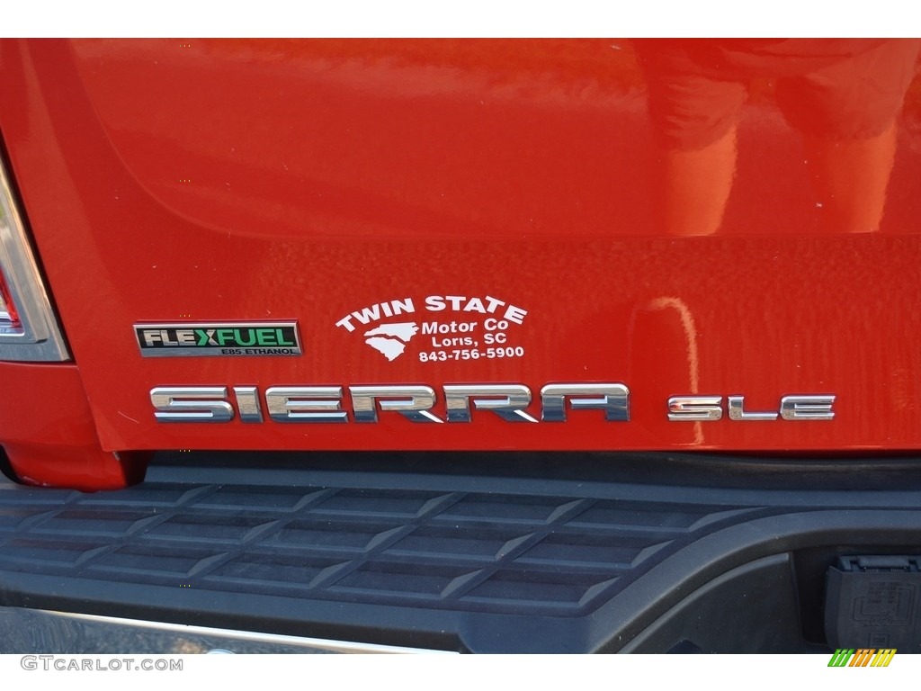 2012 Sierra 1500 SLE Extended Cab - Fire Red / Dark Titanium/Light Titanium photo #6