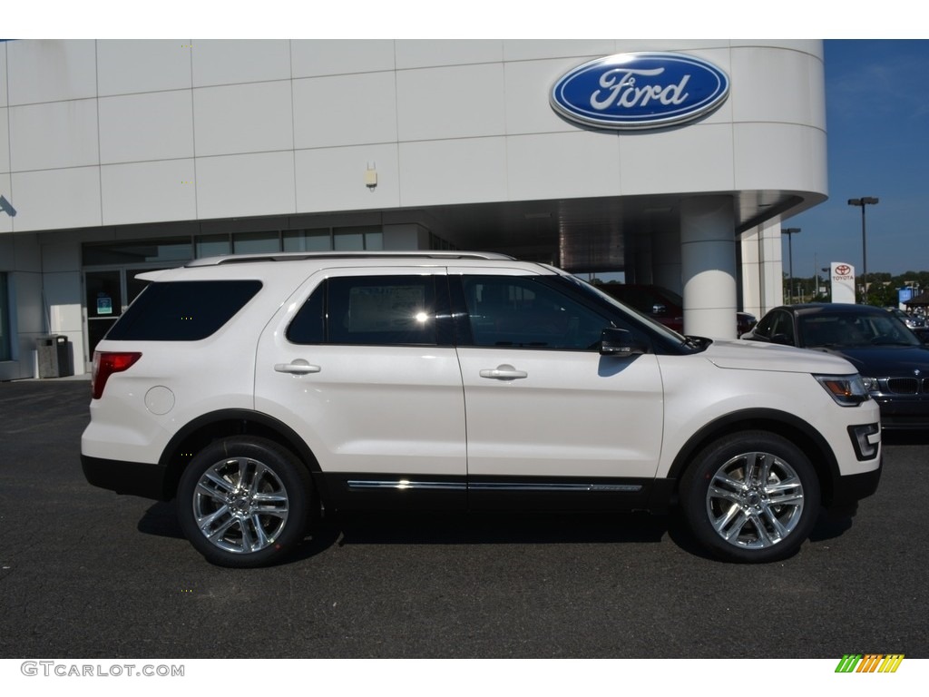 2017 Explorer XLT 4WD - White Platinum / Medium Light Camel photo #2