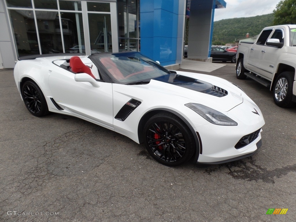 2016 Corvette Z06 Convertible - Arctic White / Adrenaline Red photo #14