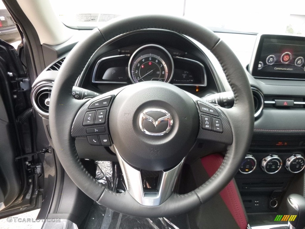2017 Mazda CX-3 Grand Touring AWD Black Steering Wheel Photo #115569377