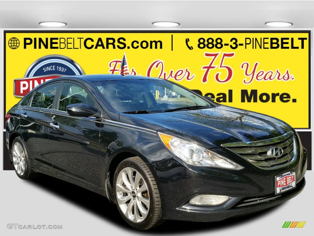 2012 Sonata SE 2.0T - Midnight Black / Black photo #1