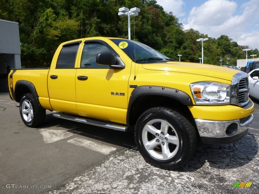 2008 Ram 1500 SLT Quad Cab 4x4 - Detonator Yellow / Medium Slate Gray photo #7