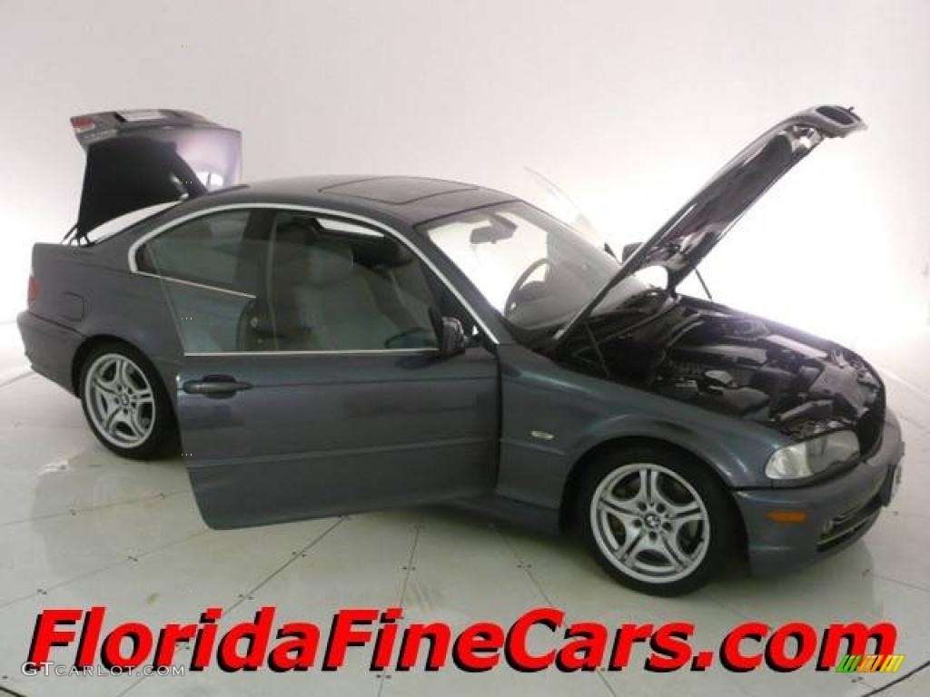 2002 3 Series 330i Coupe - Grey Green Metallic / Black photo #7