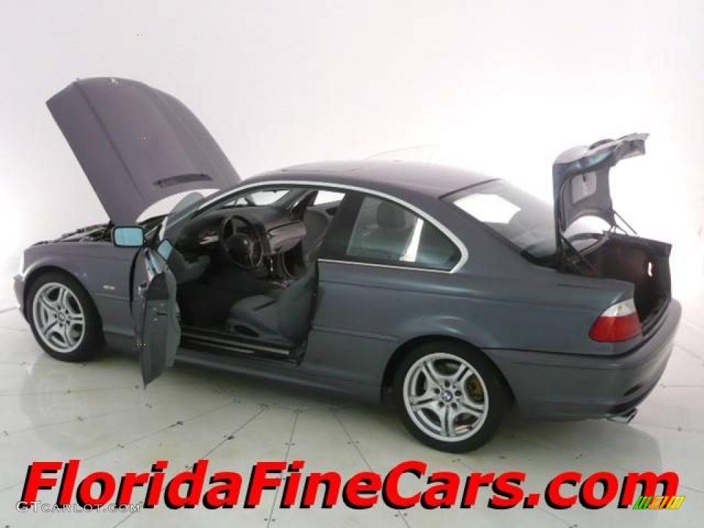 2002 3 Series 330i Coupe - Grey Green Metallic / Black photo #8