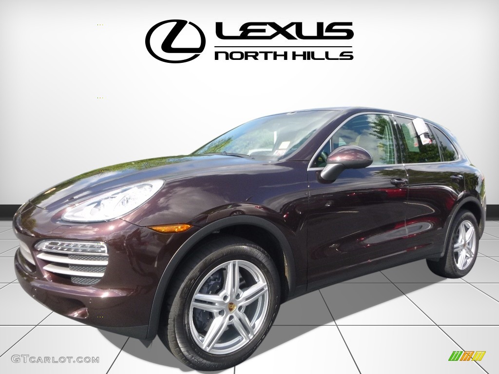 2014 Cayenne Platinum Edition - Mahogany Metallic / Black/Luxor Beige photo #4
