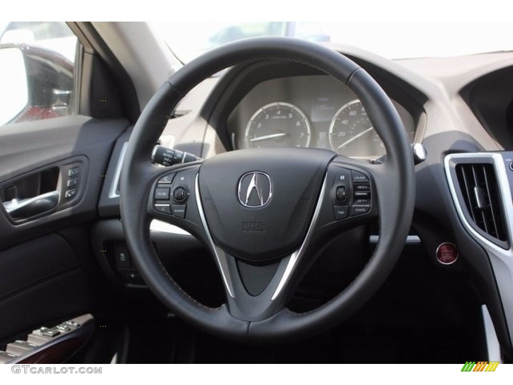 2017 Acura TLX Sedan Ebony Steering Wheel Photo #115588178