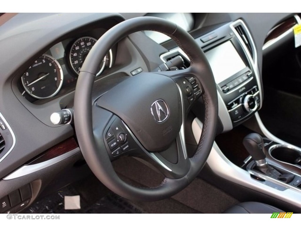 2017 Acura TLX Sedan Ebony Steering Wheel Photo #115588277