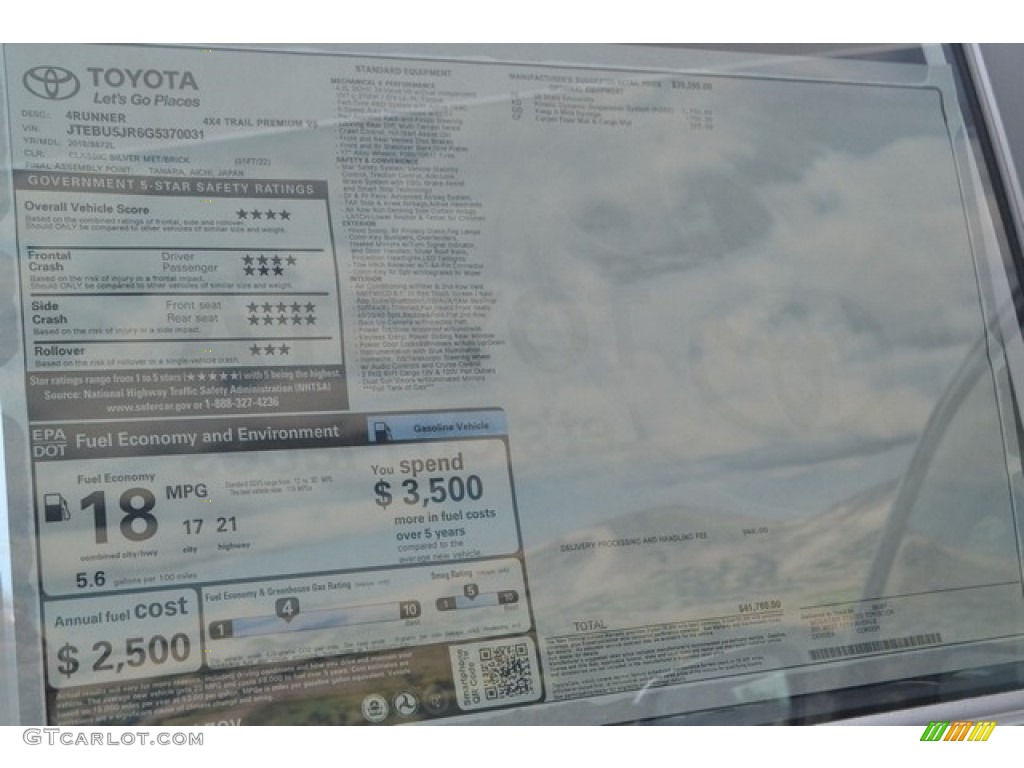 2016 4Runner Trail Premium 4x4 - Classic Silver Metallic / Black photo #10