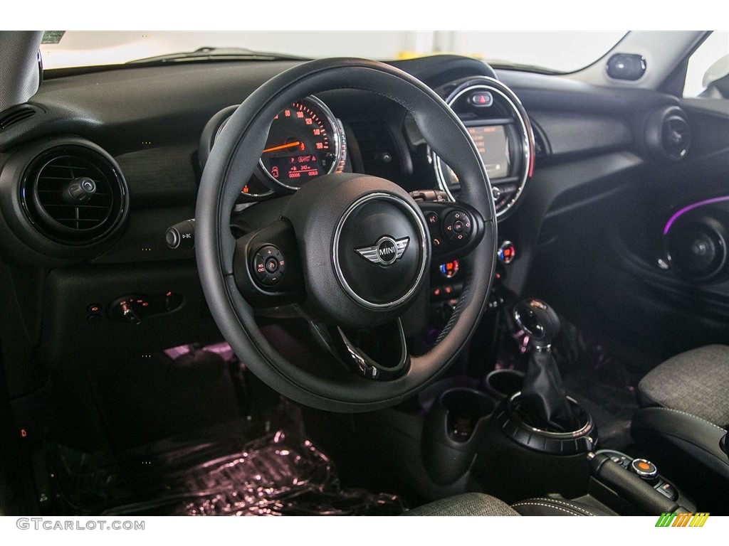 2017 Mini Hardtop Cooper S 2 Door Black Pearl/Mottled Grey Cloth Steering Wheel Photo #115593508