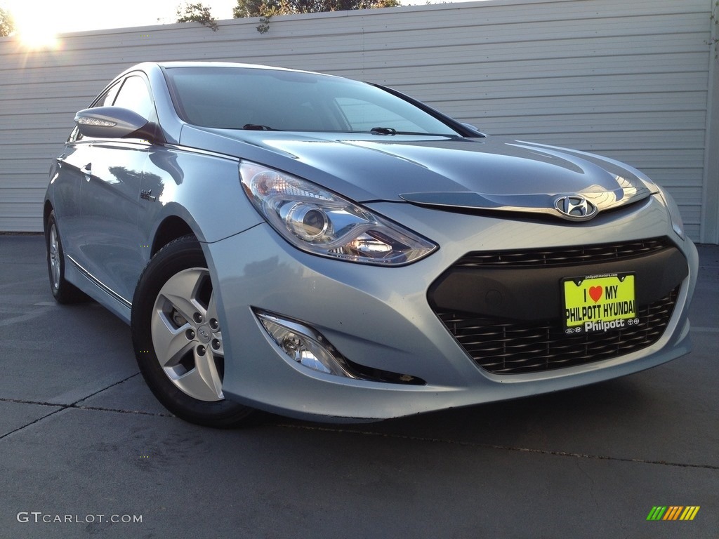 2011 Sonata Hybrid - Blue Sky Metallic / Gray photo #1