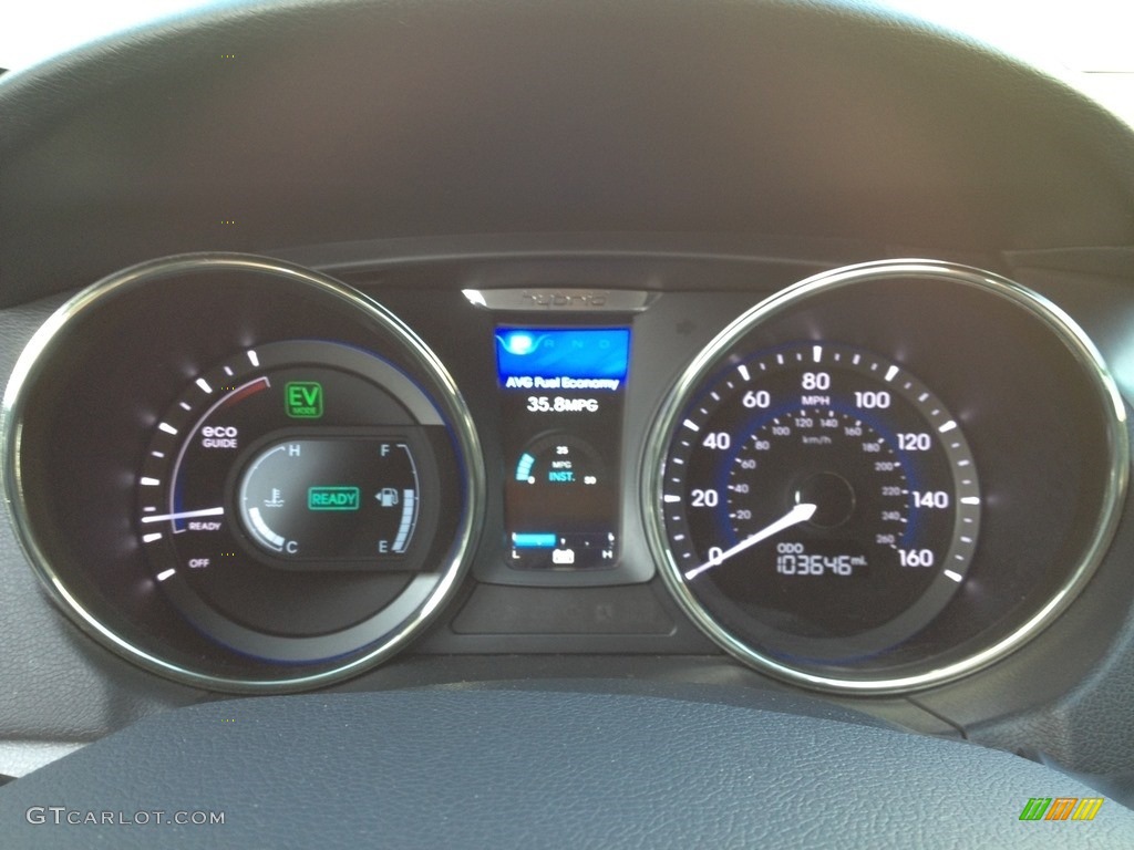 2011 Sonata Hybrid - Blue Sky Metallic / Gray photo #49
