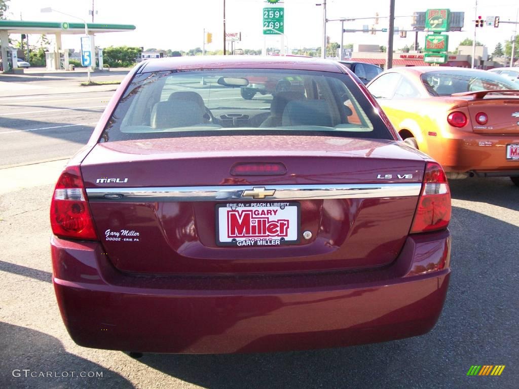 2007 Malibu LS Sedan - Sport Red Metallic / Cashmere Beige photo #4