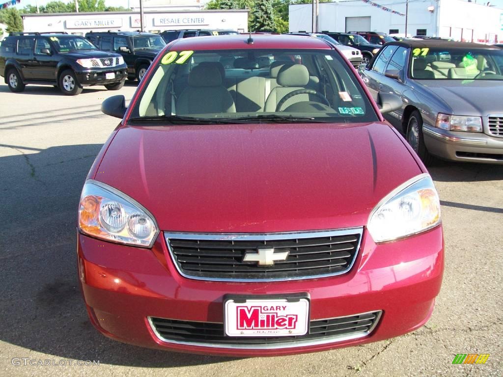 2007 Malibu LS Sedan - Sport Red Metallic / Cashmere Beige photo #9