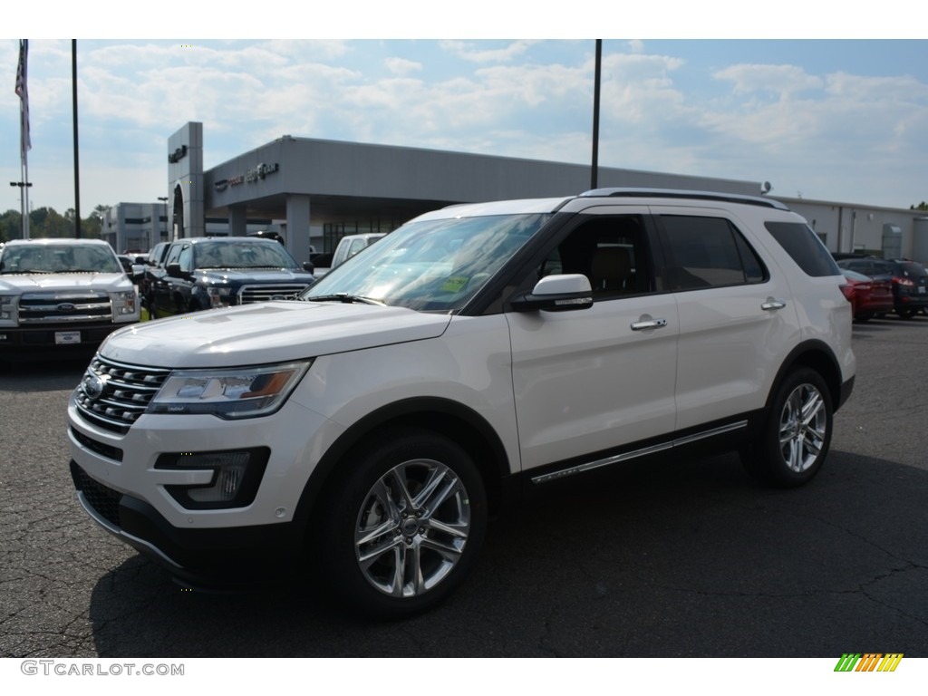 2017 Explorer Limited 4WD - White Platinum / Medium Light Camel photo #4